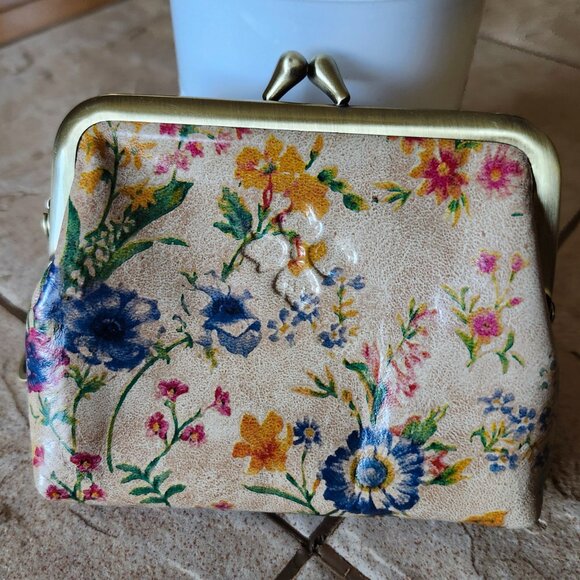 Patricia Nash Coin Purse Card Holder Wallet in Brown Floral Print Leather - Picture 4 of 4